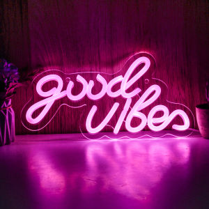 Đèn Neon LED Chi-buy Good Vibes Sử Dụng Nguồn USB Đèn Neon 3D Trang Trí Tường Phòng Game Phòng Ngủ Phòng Khách Đèn Ngủ