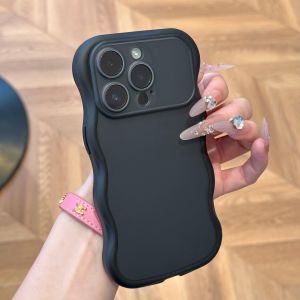 Wave Soft Edge Matte Clear Phone Case For iPhone 18 17 16 15 14 13 12 11 Pro Max Camera Big Window Photo Frame Shockproof Cover