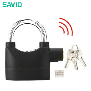 SAVIO Alarm Lock 110db Alarm Padlock Hardened Steel Anti-Theft Siren Alarm Lock for Motorcycle Bicycle Door Window Waterproof with 3 Keys