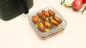 Air Fryer Rack - Non-Stick Stackable Grill Tray Drain Basket for Kitchen