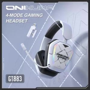 Onikuma | ONIKUMA GT883 Wireless Gaming Headset Four Mode Bluetooth 5.4 2.4G Low Latency RGB Foldable 50mm Stereo Headphones 60H PC PS5