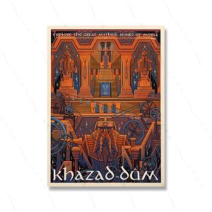 Ring Art Poster Wall Retro Travel Abstract Canvas Vintage Film Mordor Castle Lord Magic Painting Kid Bed Room Home Dec