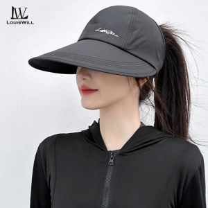 LouisWill Womens Sun Cap Beach Hat Sun-proof Hat Casual Sun Hats Portable Sun Cap Large Brim Cap Sun Protection Cap UV Protection Hats for Summer Outdoor Travel
