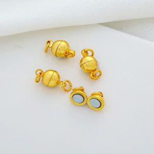 14K Gold Plated round Ball Magnet Clasp Bracelet Silver Color Retention Bead Shape Magnetic Buckle DIY Jewelry Accessories