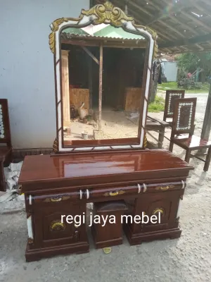 mejarias jati satu biro meja rias rahwana ukir jepara