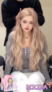 KOKIRA สีย้อมผม  สีเบจขาว（100ml ยาย้อมผม+100ml ไฮโดรเจน+8ml เซรั่มบำรุงผม）ย้อมผม