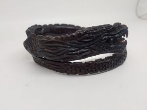 Gelang full ukir Naga Bahar Merah Tembus