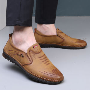 DTHN | Mens Casual Slip-On Shoes Spring Autumn Hollow Out Soft Bottom Breathable Business Hole Hole Shoes Comfortable All Day Wear