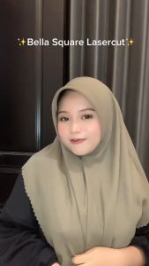 Grosir Online Tanahabang Hijab SEGI EMPAT BELLA LASER CUT TERBARU