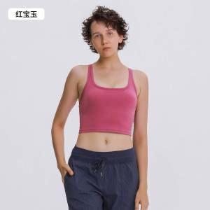 ชุดโยคะผู้หญิง ชุดฟิตเนส ชุดโยคะแบบสวมหัว ผ้าฝ้าย ทรงพอดีตัว ไม่มีโครง ชุดกีฬาสำหรับฤดูร้อน