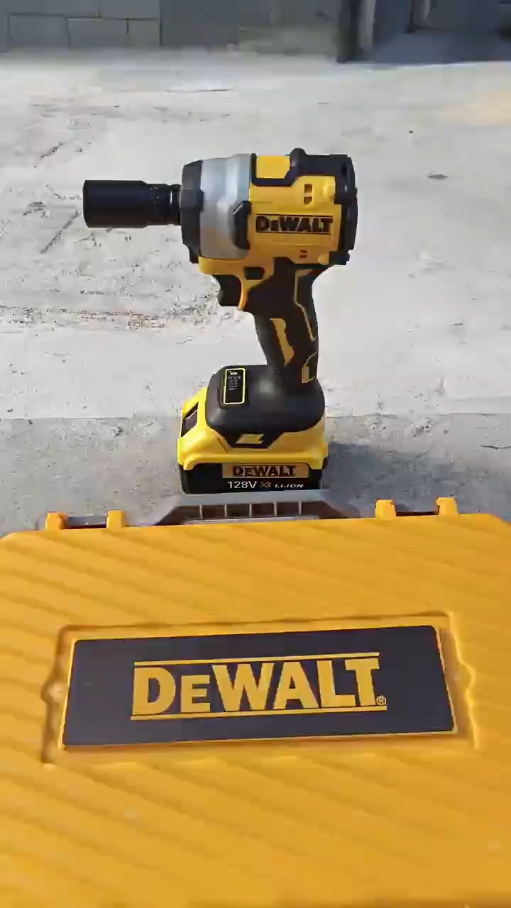 DEWALT ประแจกระแทกไร้สายแรงบิดสูง แบตเตอรี่ลิเธียมคู่ เครื่องมือไฟฟ้าขนาดกะทัดรัด น้ำหนักเบาและพกพาสะดวก