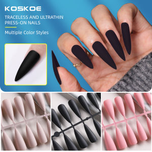 BORN PRETTY KOSKOE 20pcs/Box Press On False Nails Coffin Stiletto Frosted GradientFull Cover Fake Nails Art Accessories Tool