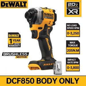 [โปรโมชันจำกัดเวลา] Dewalt DCF850 ไขควงกระแทกไร้สาย 20V Max - สว่านกระแทกแบบชาร์จได้ - แรงบิดสูง - กำลังสูง (ส่งแบต 2 ก้อน) - ยี่ห้อ Dewalt