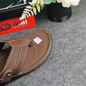 WIBI S04-01 Sandal Kulit Jepit Pria Dewasa Cokelat Tua Size 39 - 43
