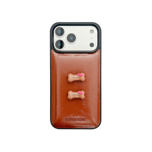 UFULL Brown Bone Hello KT Cat Leather Phone Case for Apple 16Promax iPhone 17Pro New Model 13 Pendant 14Pro Soft Shell Women