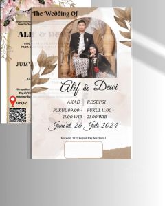 Kartu Undangan Pernikahan/Ngunduh Mantu/Khitan FREE (DesaignFotoDenahBarcodePlastik OPP)