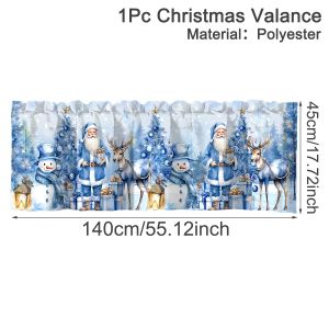 Christmas Short Curtains Valances Merry Christmas Decorations For Home 2025 Xmas Navidad Kitchen Bedroom Ornaments New Year 2026