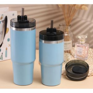 Local Stock Stainless Steel Double Wall Tumbler Thermos Thermal Cup with Straw - 590ml (20oz) / 890ml (30oz)
