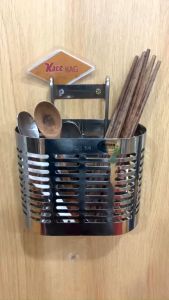 Ống đũa 2 ngăn bầu KAG-ODM45 kệ đựng đũa nhà bếp inox dập khuôn SUS304 sáng bóng thiết kế đẹp siêu bền sử dụng tốt