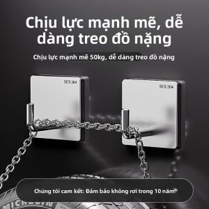 MONLEYTA | Móc treo tường bằng thép không gỉ chịu lực mạnh dán vào tường phòng tắm Móc treo quần áo bằng kim loại không cần đục lỗ