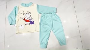 Bộ dài tay len tăm phối màu tai thỏ ấm áp cực xinh cho bé trai/bé gái