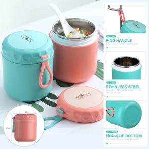Stainless Steel Vaccum Cup Soup Lunch Box Storage Warmer With Spoon Food Thermal Jar Insulated Thermos Containers Cooler