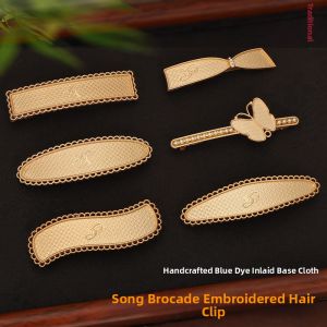 QINGPIN | New Chinese Style Hand Embroidery Spring Clamp Accessories