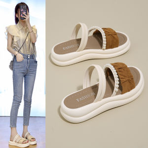 New Chinese Style Two-Way Womens Sandals Slippers Summer Outdoor Wear Soft Bottom Versatile Beach Shoes Silk Velvet Upgraded Version