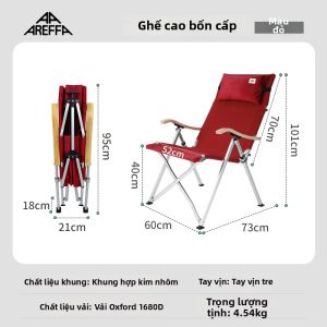 AREFFA | Ghế Dã Ngoại Gấp Gọn Đệm Lưng Cao