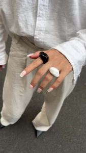 Ingemark Goth Vintage Resin Acrylic Irregular Finger Rings Women 2025 New Trend Simple Knuckle Rings Suitable for Daily Banquets
