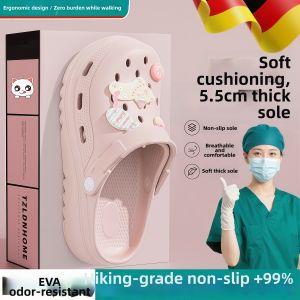 Anti-slip Odor-resistant Hole Shoes EVA Thick Sole
