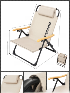 Portable Folding Outdoor Chair Beach Fishing Stool Camping Table Chair Bench Lie down Chair Iron Alloy Modern Simple Style