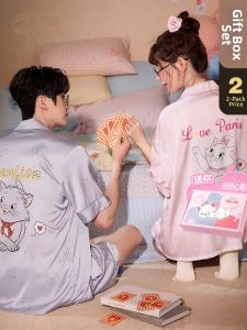 GONGDIE | Cartoon Disney Marie Cat Ice Silk Couple Sleepwear