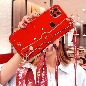 Redmi Xiaomi 10A Phone Case Womens Style Silicone Soft Shell Wristband Crossbody Hanging Rope Anti-Fall Creative Design