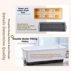 CHIZHIDU | Balcony Family Gardening Pot Lazy Water Saving Long Rectangular Flower Pot