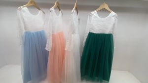 Elegant Lace Children Girls Lace Long Sleeve Princess Evening Dress Prom Wedding Birthday Party Catwalk Flower Girl Dresses for Kids Baby Dress for 3 4 5 6 7 8 9 10 11 12 Years Old