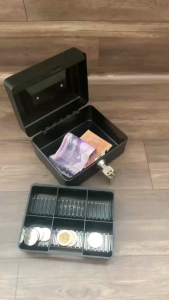 New Metal Cash box Drawer Cashier Safety box Lock Big Size Secure you Money with key