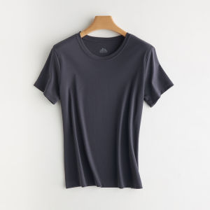 MiiOW | Cat Lady Womens Modal Cotton Round Neck Short Sleeve T-shirt Summer Base Layer Top Slim Fit Commute Style Pure Color Sweatshirt