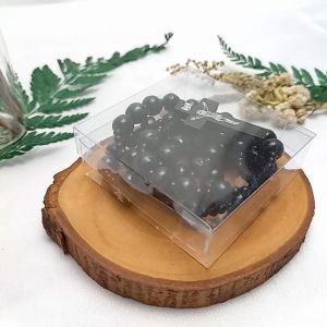Kalung Rosario Katolik Bahan Kayu Kopi Warna Hitam Salib Kayu Harces Kreasi Lilit Dengan Box Mika
