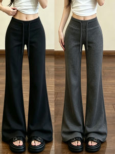 XIANYIJIAO | High Waist Slim Summer Flared Sport Pants Black