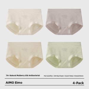 AIMO | Earse Pure Cotton Antibacterial Womens Underwear Triangle Panties Comfortable Breathable Mid-Waist Seamless Anti-Chafing
