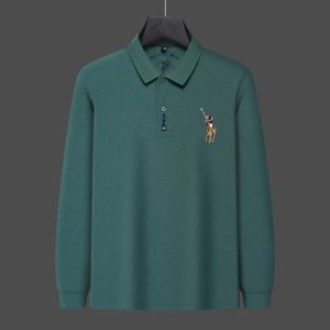 High end brand long sleeve mens lapel polo shirt autumn new fashion exquisite pony embroidery golf casual business Paul T-shirt