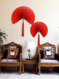 Folding Fan Wall Decor | Chinese Style Wall Decor Pendant | Wall Mounted Boho Home Decor Wall Decor | Great Wall Art for Apartment Room Home Decor