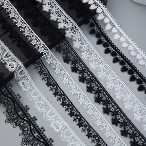 Phụ Kiện May Vá DIY Viền Ren Polyester Màu Đen Trắng Hoa Nhỏ Rỗng Có Thể Thấm Nước Rộng 2-55cm Cho Đồ Chơi Quần Áo