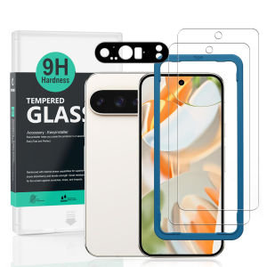 Ibywind for Google Pixel 9 Pro 5G Screen Protector(Pack of 2)with 1pc Metal Lens ProtectorEasy Install Kit