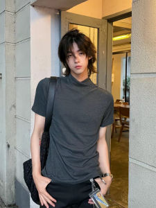 ZHUOCAN | Cross Body Collar Slim Fit Stylish Mens Tshirt