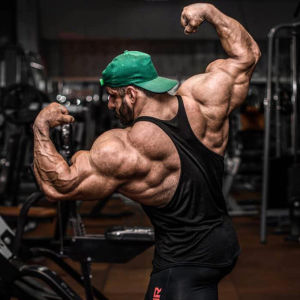 Loose Fit round Neck Training Vest for Mens Bodybuilding Sporty Summer Cotton Sweat Vest Deep Cut Back Design Youth Trend