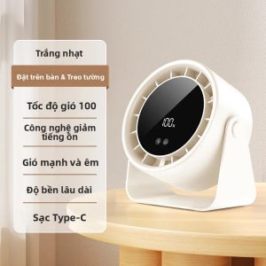 Quạt Để Bàn Tốc Độ Cao 100 Tốc Độ Điều Chỉnh Được Màn Hình Kỹ Thuật Số Gắn Tường Sạc Quạt Tuabin Có Điều Khiển Từ Xa