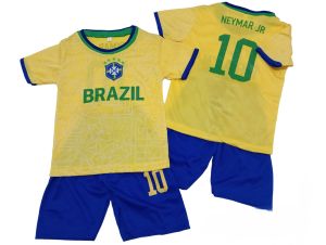 JERSEY BOLA NEYMAR BRAZIL TERBARU SETELAN KAOS BOLA NEYMAR BRAZIL TERMURAH UMUR 1-14 TAHUN KUALITAS PREMIUM BAHAN LEMBUT DAN ADEM
