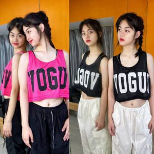 Summer New American Hot Girl Sport Vest Jazz Short Dance Top Womens Group Jazz Dance Costume Polyester High Content